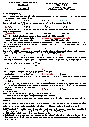 Đề thi học kỳ I môn Vật lý Lớp 10 - Mã đề 132 - Năm học 2017-2018 - Trường THPT Nguyễn Bỉnh Khiêm
